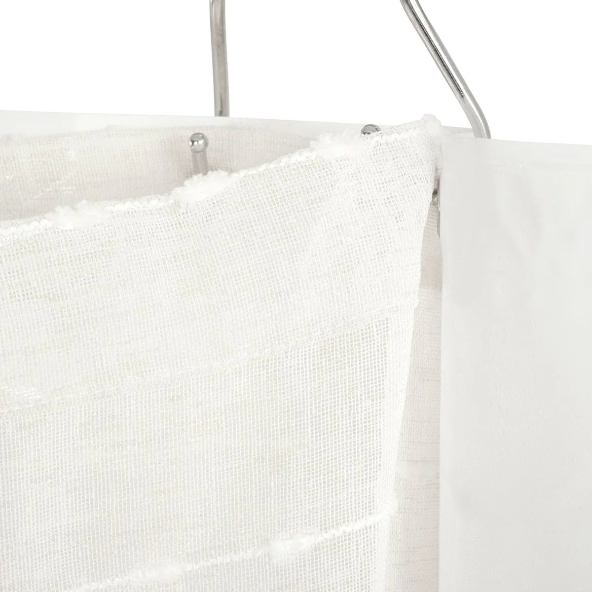 Farmhouse Textured Sheer With Peva Lining Shower Curtain Set - Image 7