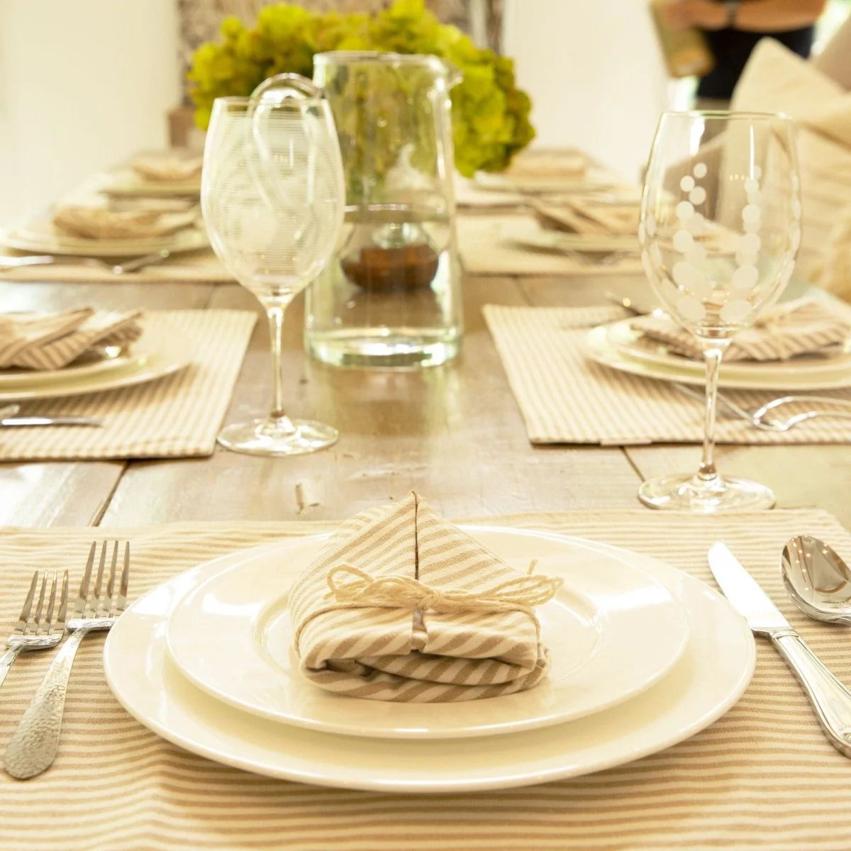Farmhouse Ticking Stripe Yarn Dyed Placemat 4-Pack Set - Image 6