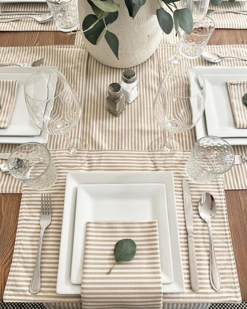 Farmhouse Ticking Stripe Yarn Dyed Placemat 4-Pack Set - Image 7