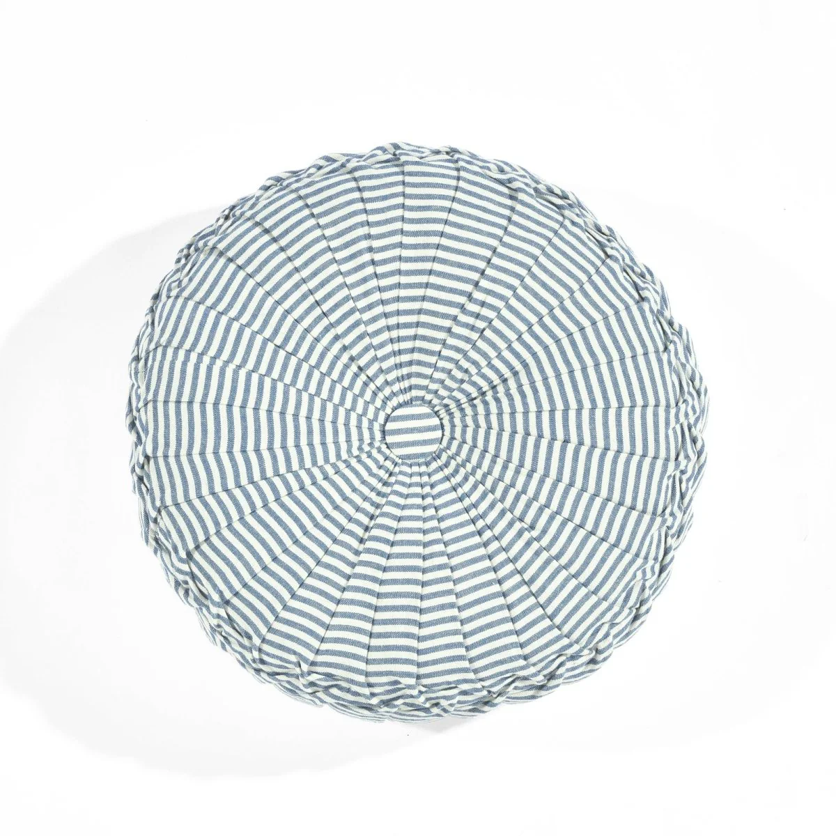 Farmhouse Ticking Stripe Yarn Dyed Pleated Decorative Pillow - Image 2