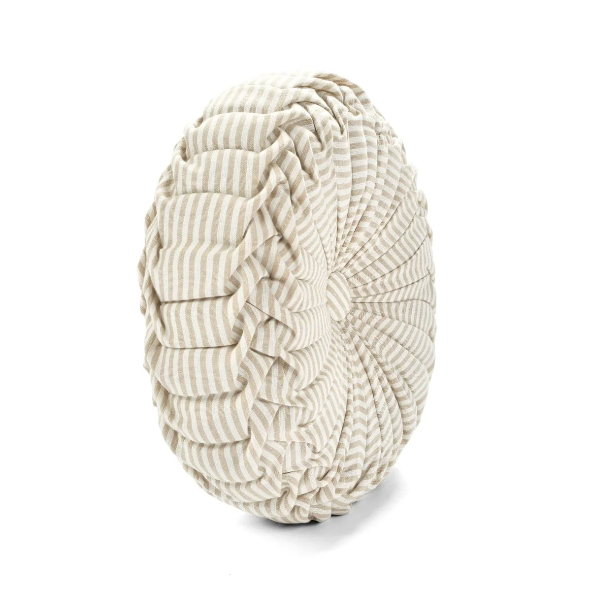 Farmhouse Ticking Stripe Yarn Dyed Pleated Decorative Pillow - Image 3