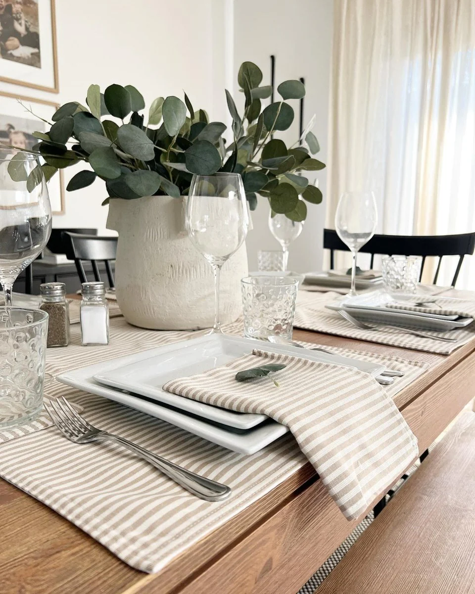Farmhouse Ticking Stripe Yarn Dyed Table Runner - Image 12
