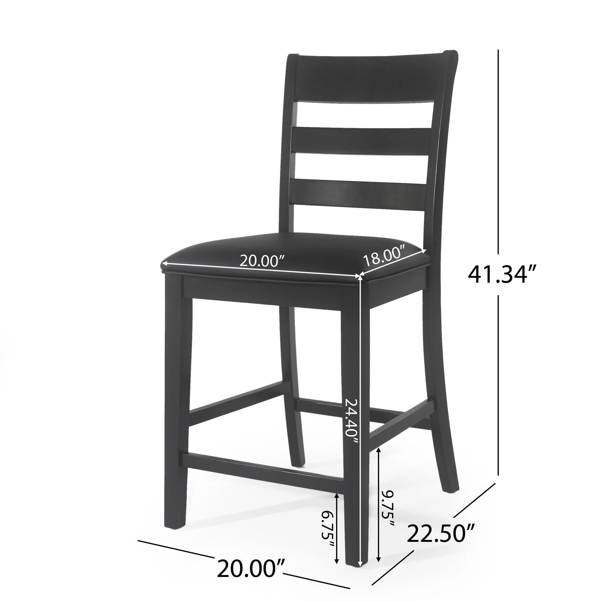 Farmhouse Upholstered Wood Counter Stools - Image 5