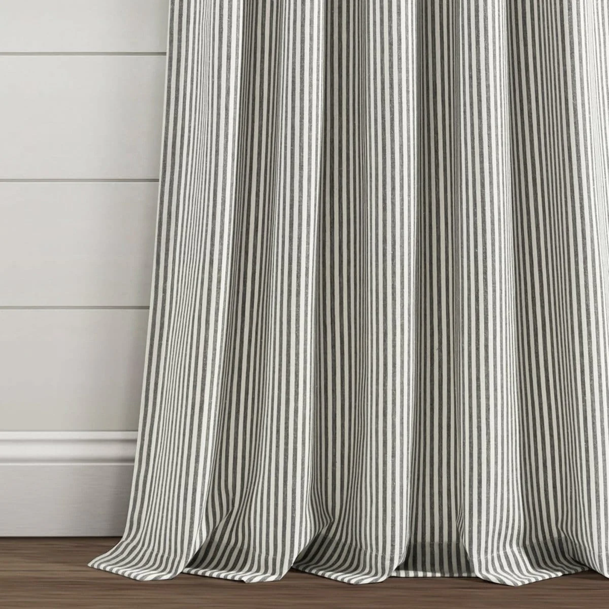 Farmhouse Vintage Stripe Recycled Cotton Blend Window Curtain Panel Set - Image 11