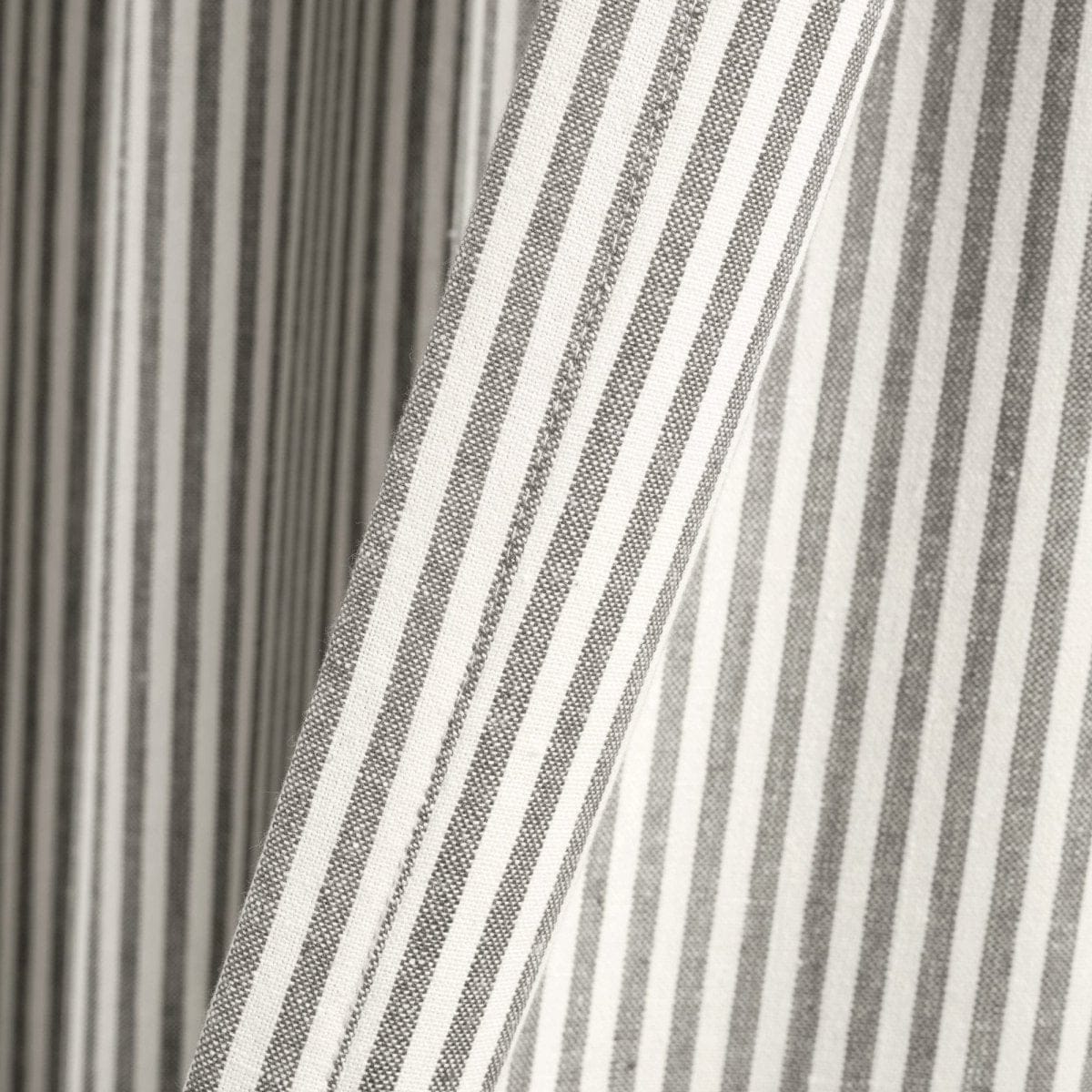 Farmhouse Vintage Stripe Recycled Cotton Blend Window Curtain Panel Set - Image 12