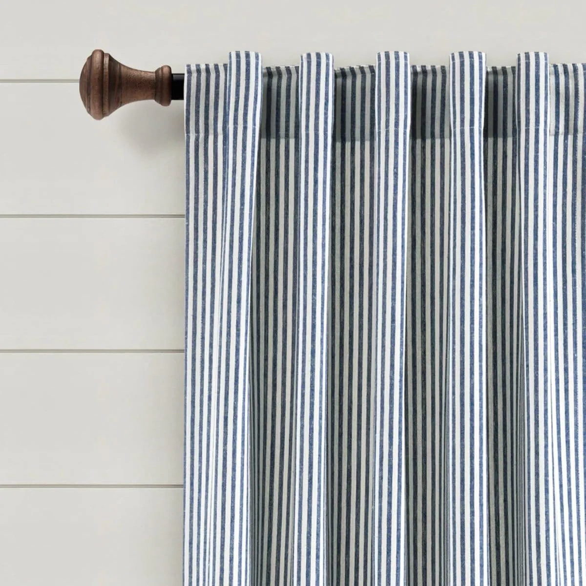 Farmhouse Vintage Stripe Recycled Cotton Blend Window Curtain Panel Set - Image 13
