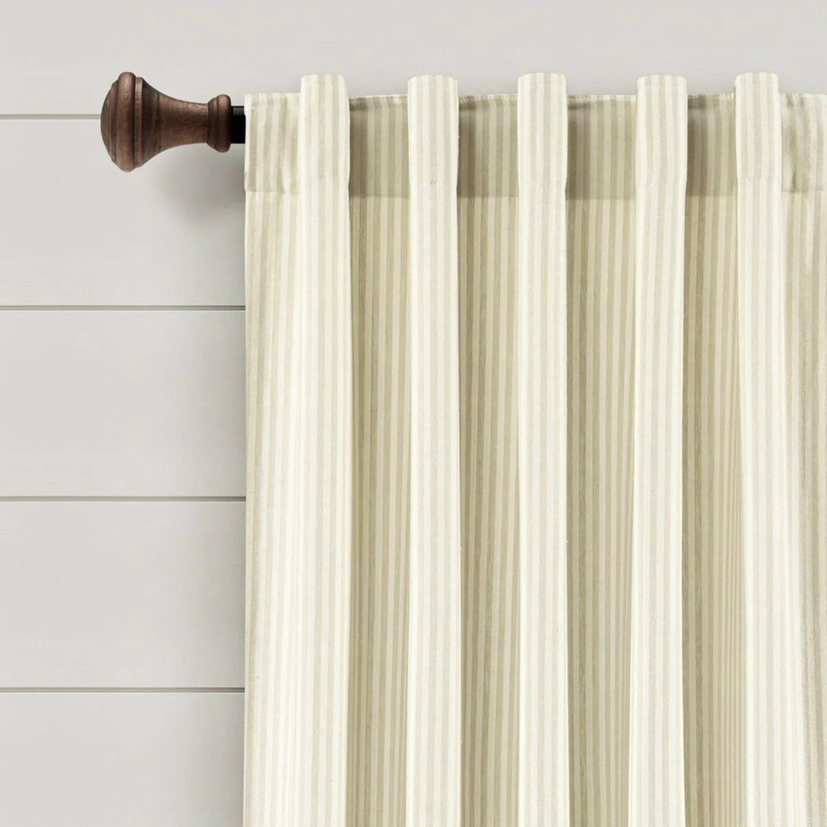 Farmhouse Vintage Stripe Recycled Cotton Blend Window Curtain Panel Set - Image 17