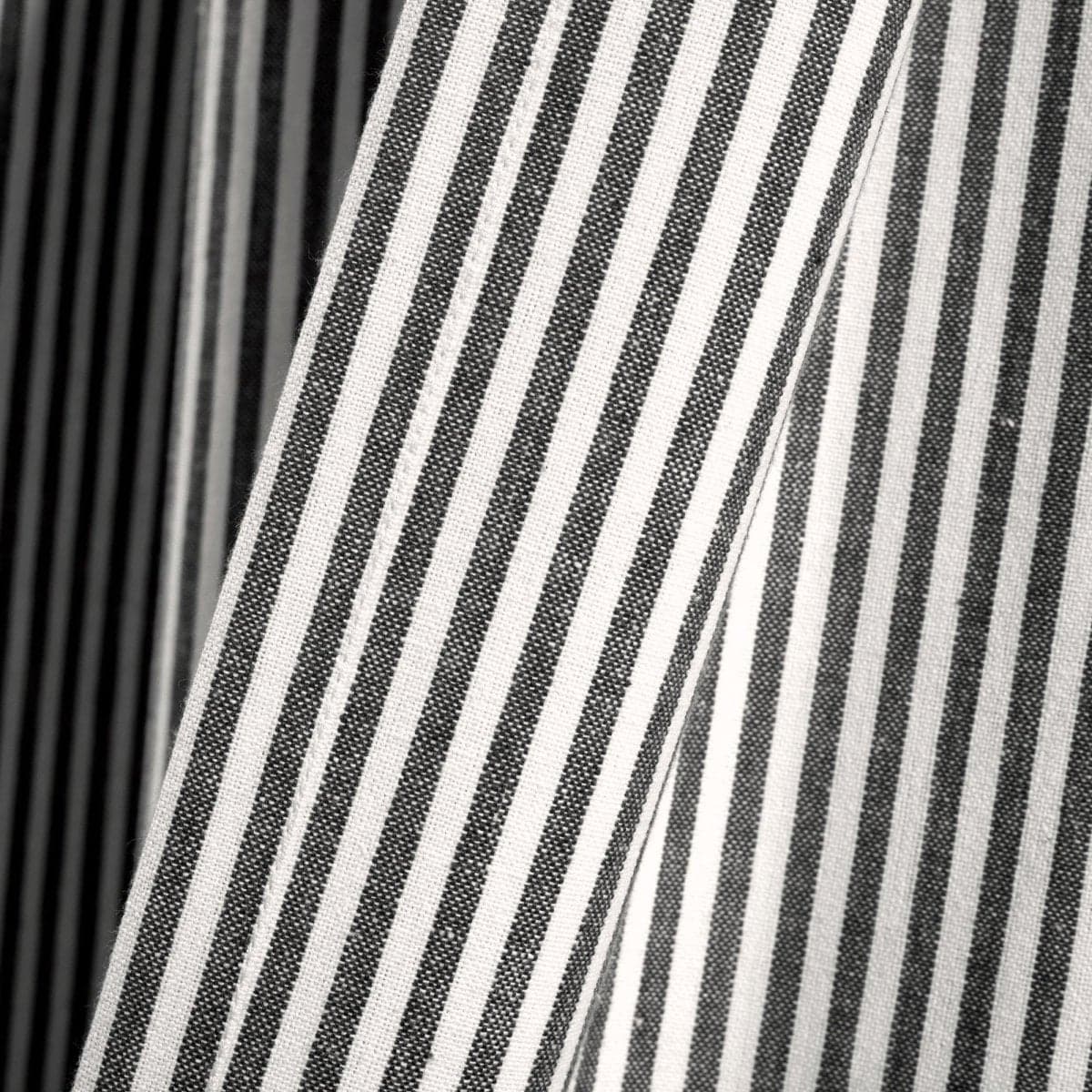 Farmhouse Vintage Stripe Recycled Cotton Blend Window Curtain Panel Set - Image 8