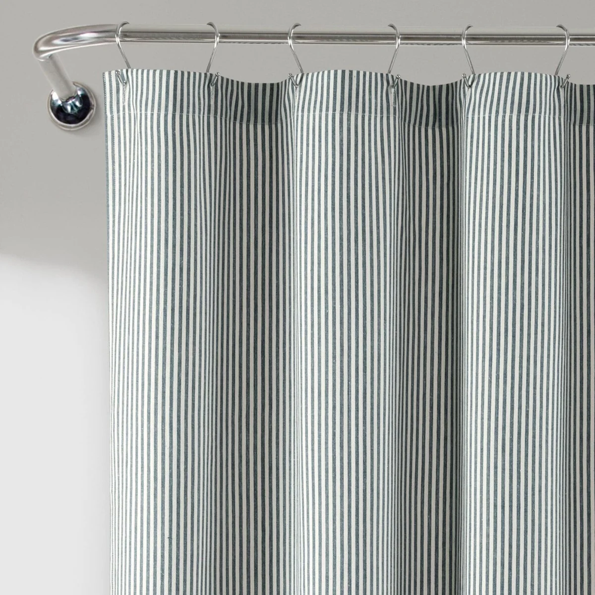 Farmhouse Vintage Stripe Yarn Dyed Recycled Cotton Blend Shower Curtain - Image 13