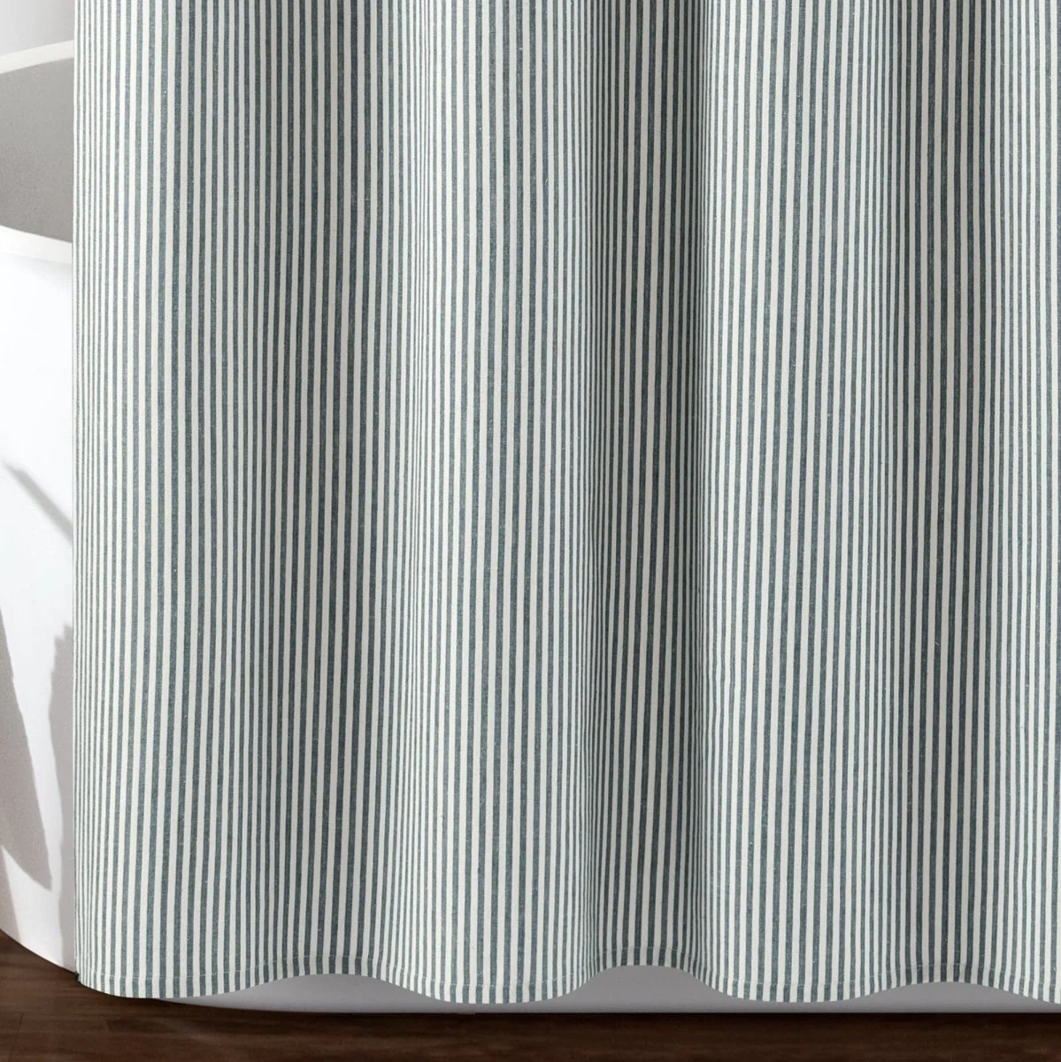 Farmhouse Vintage Stripe Yarn Dyed Recycled Cotton Blend Shower Curtain - Image 15