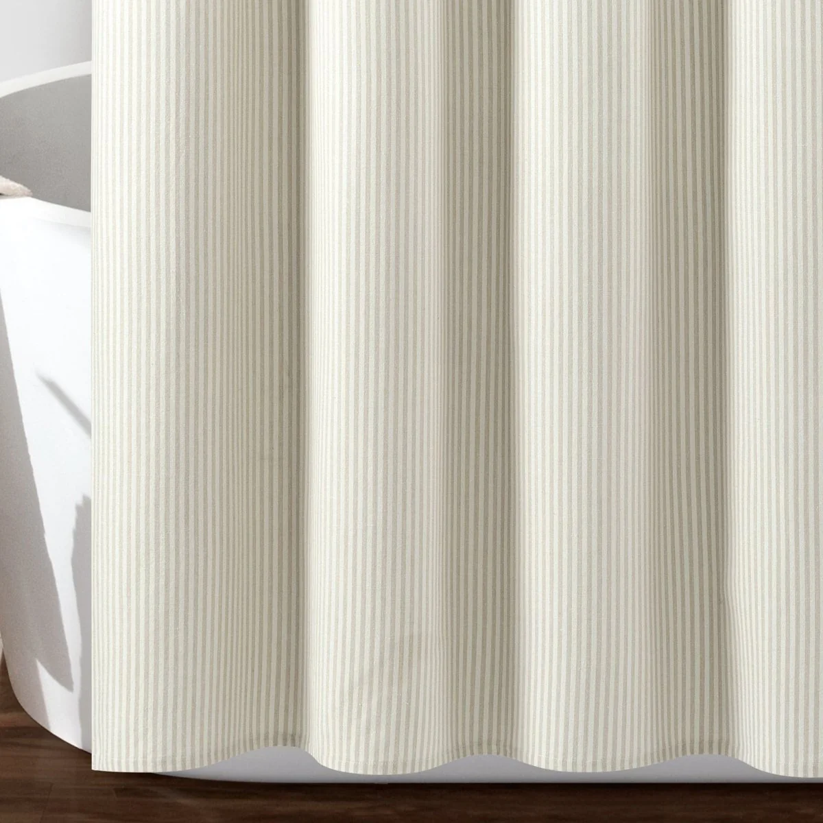 Farmhouse Vintage Stripe Yarn Dyed Recycled Cotton Blend Shower Curtain - Image 19