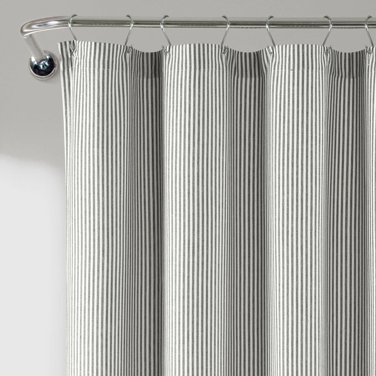 Farmhouse Vintage Stripe Yarn Dyed Recycled Cotton Blend Shower Curtain - Image 5