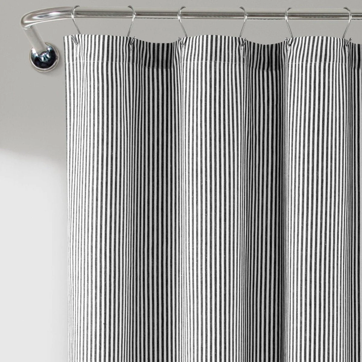 Farmhouse Vintage Stripe Yarn Dyed Recycled Cotton Blend Shower Curtain - Image 9