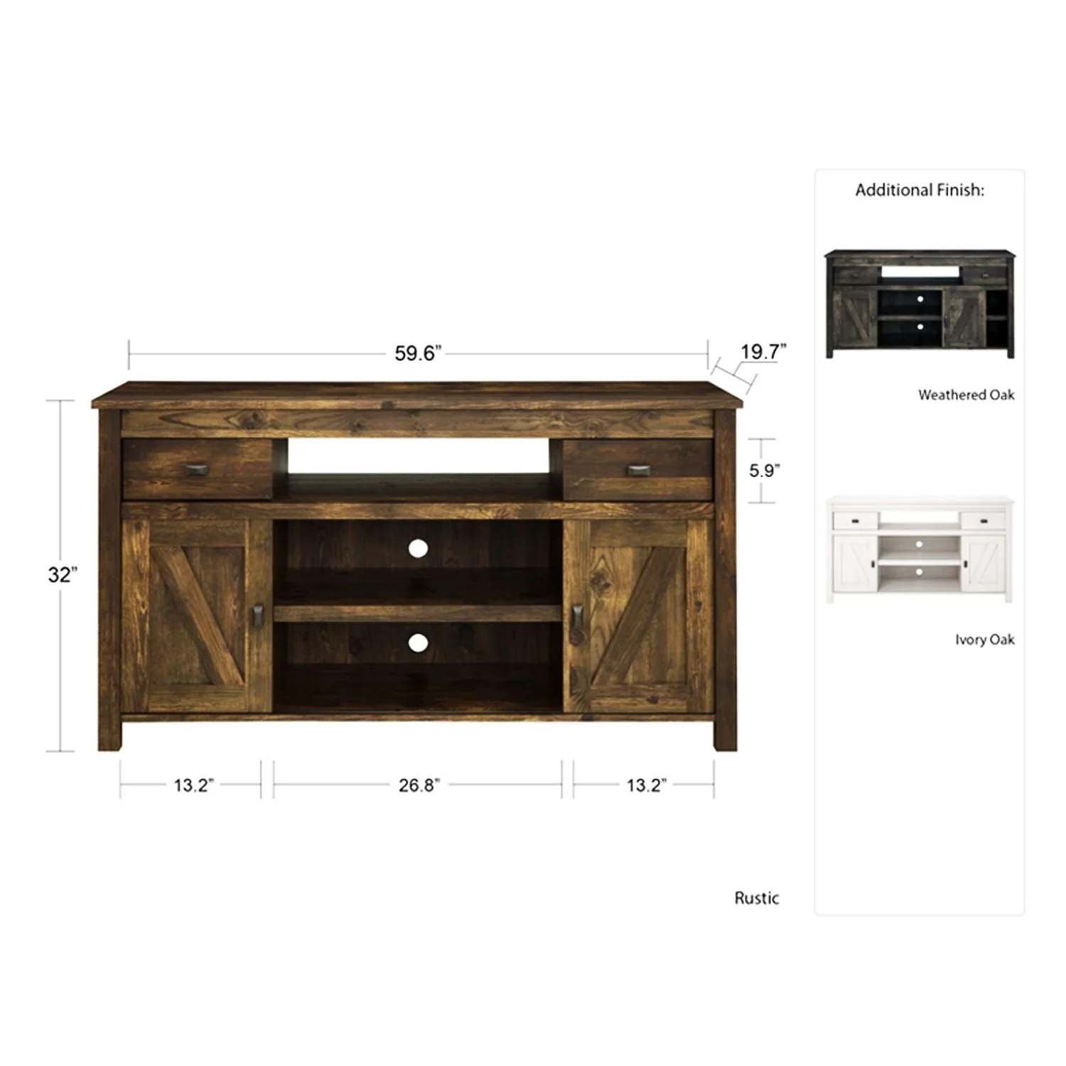 Farmington - TV Stand For TVs Up To 60" - Oak - Image 3