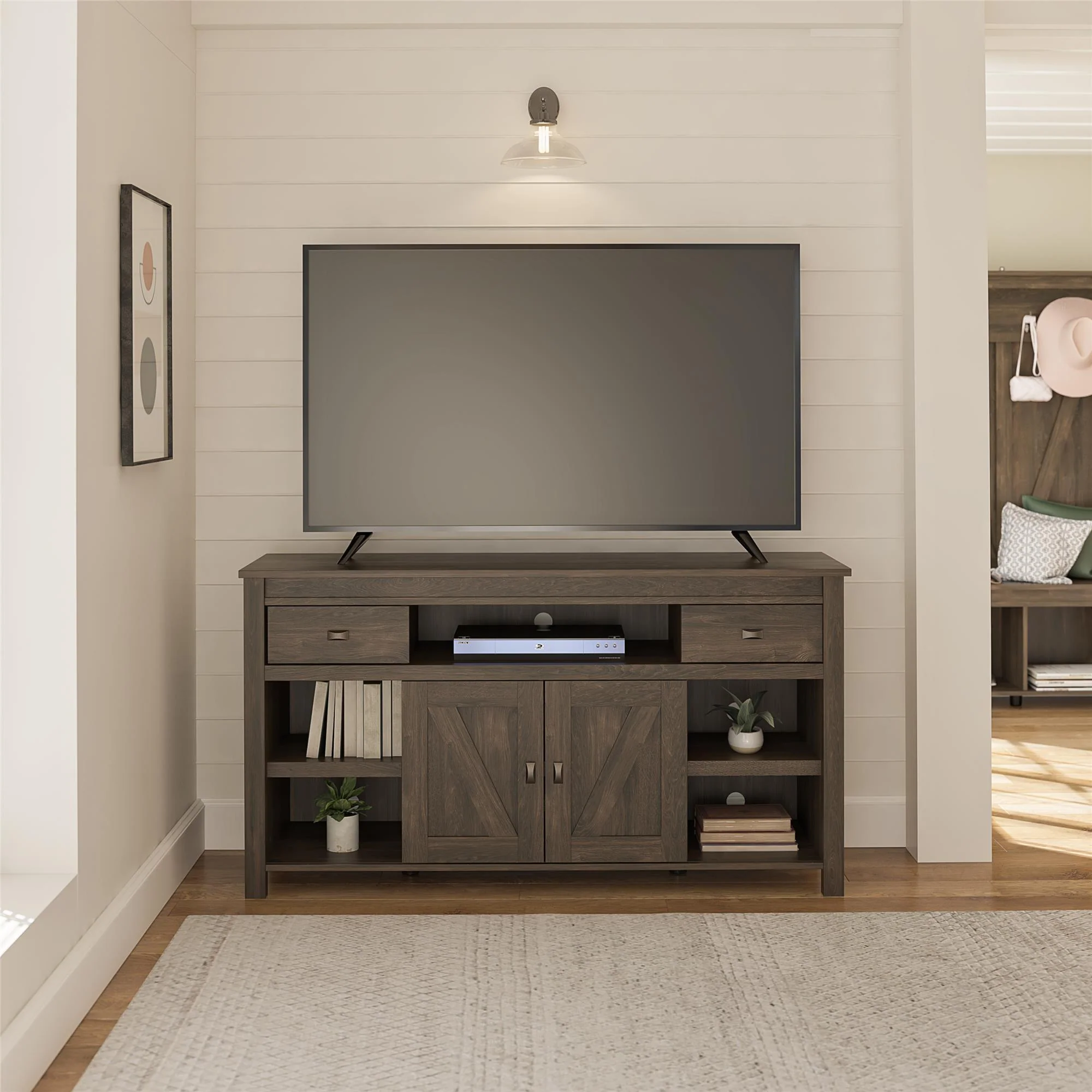 Farmington - TV Stand For TVs Up To 60" - Oak - Image 4