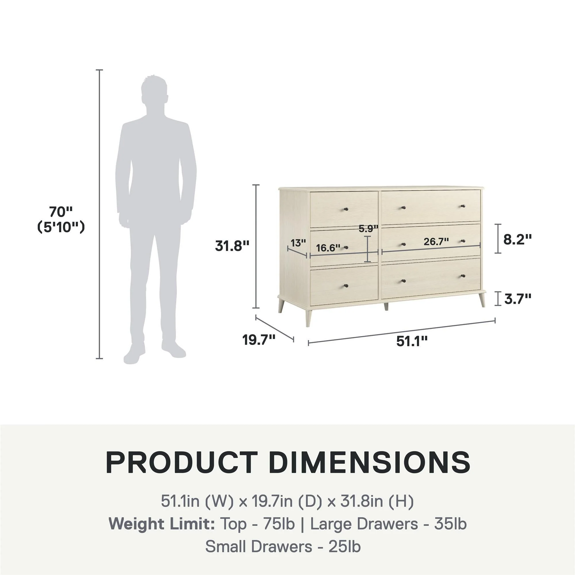 Farnsworth - 6 Drawer Dresser - Ivory - Image 4