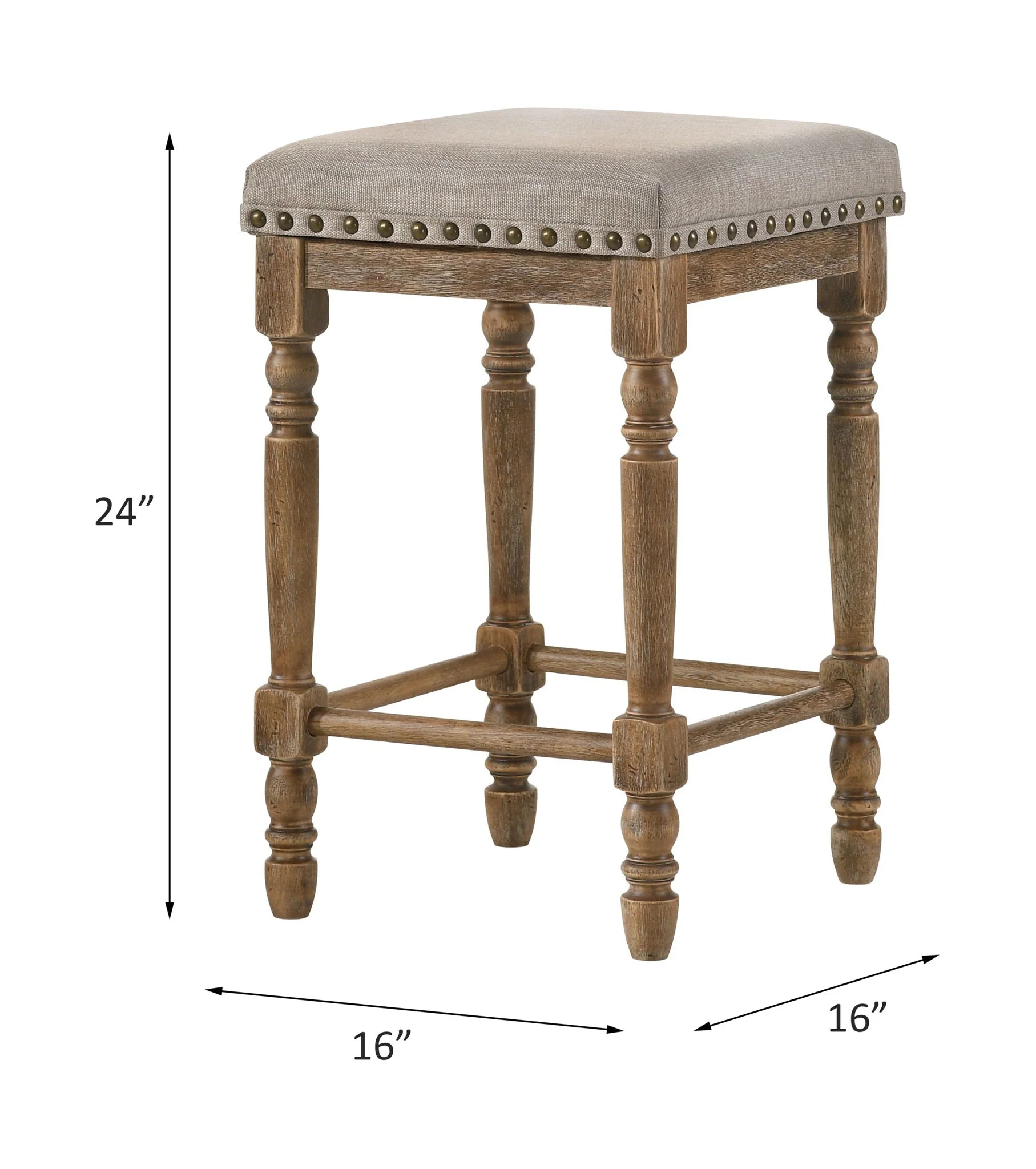 Farsiris - Weathered Counter Height Stool (Set 2) - Beige - Image 2