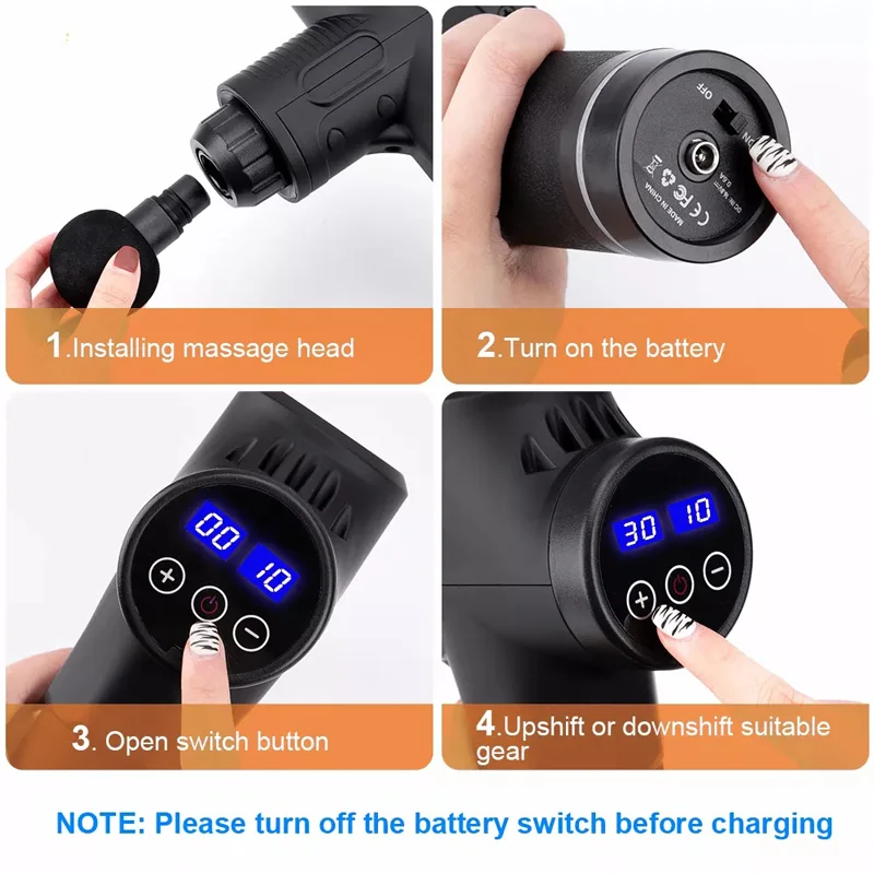 Fascial Massage Gun Electric Percussion Muscle Pistol for Neck Back Deep Tissue - Image 3