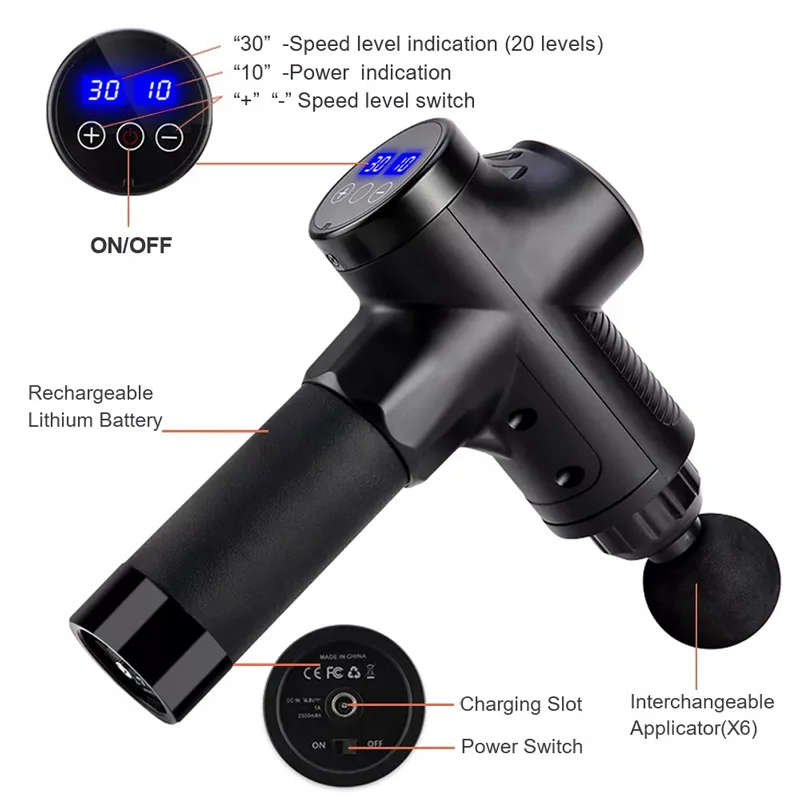 Fascial Massage Gun Electric Percussion Muscle Pistol for Neck Back Deep Tissue - Image 4