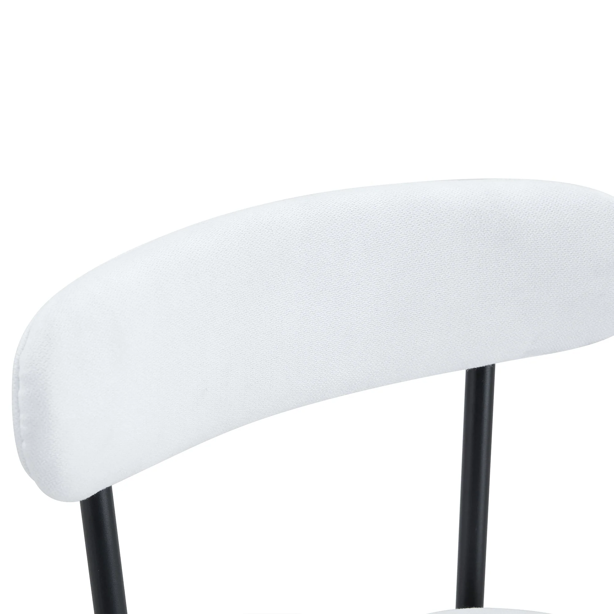 Fashionable Ergonomic High Legged Bar Chairs with White Fabric Cushions - Set of 2 - Image 12