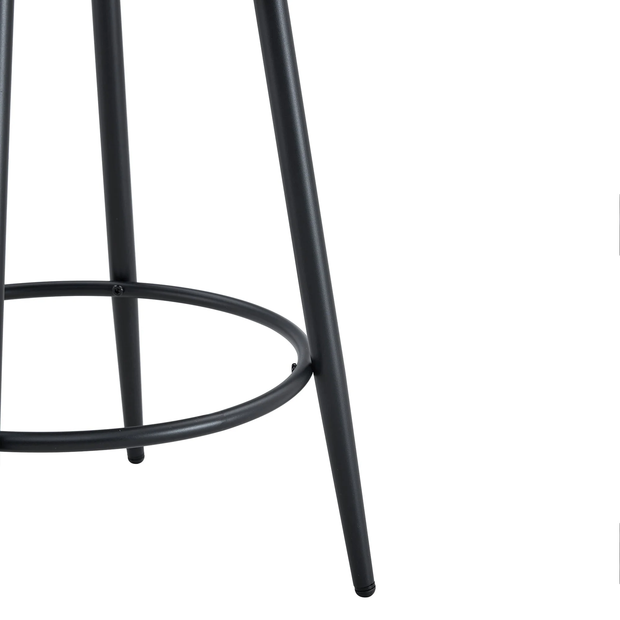 Fashionable Ergonomic High Legged Bar Chairs with White Fabric Cushions - Set of 2 - Image 14
