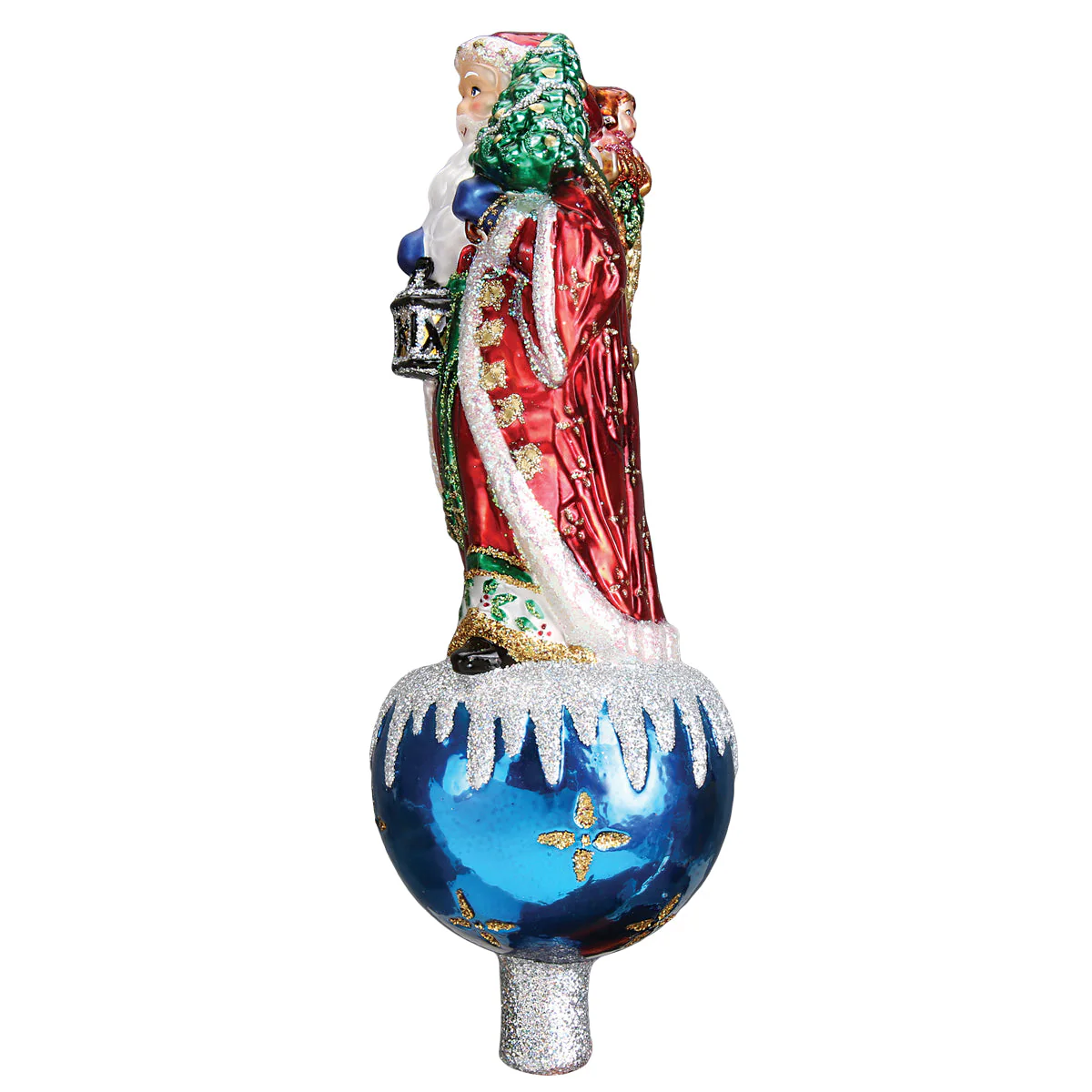 Father Christmas Tree Top - Blown-Glass Christmas Ornament - Image 5