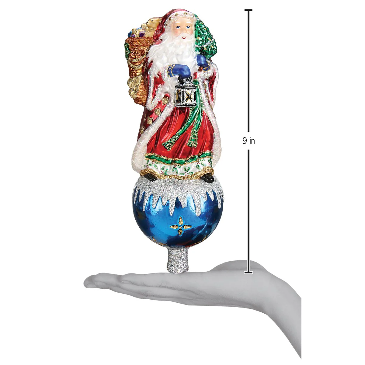 Father Christmas Tree Top - Blown-Glass Christmas Ornament - Image 6