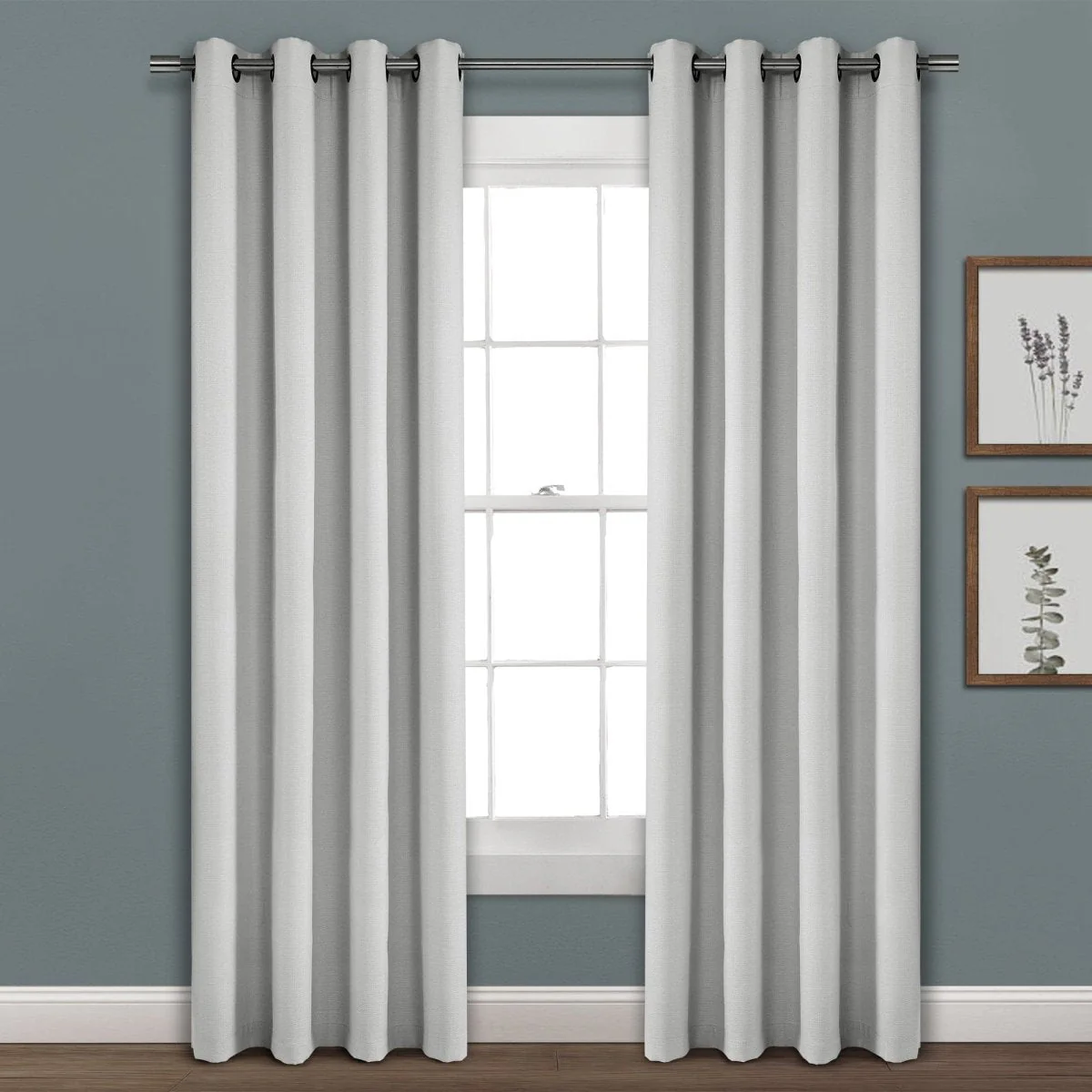 Faux Linen Absolute Blackout Window Curtain Panel - Image 2