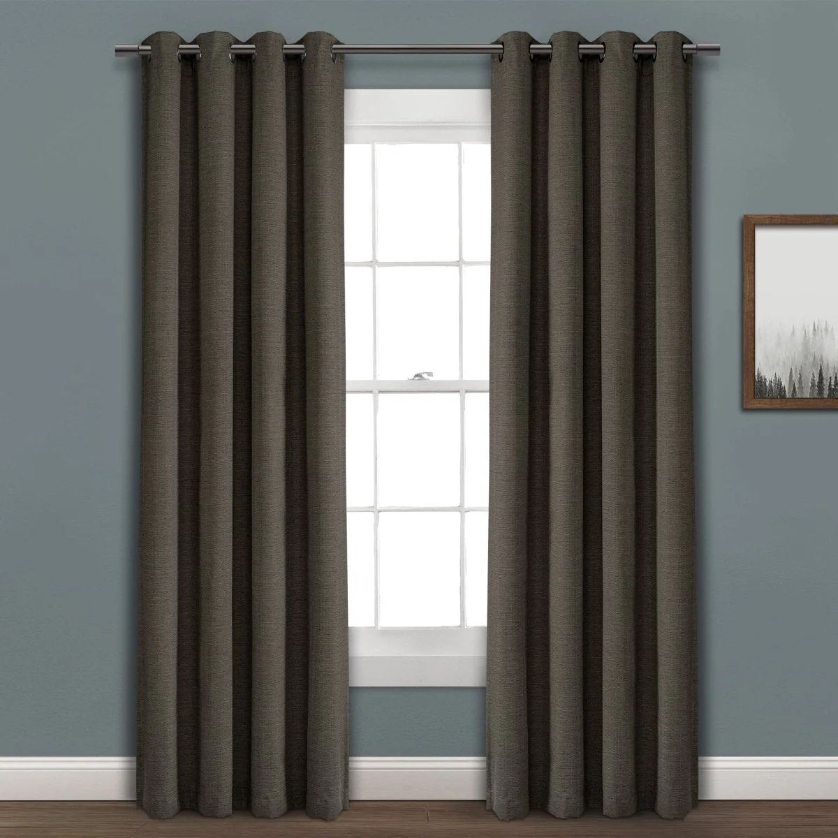 Faux Linen Absolute Blackout Window Curtain Panel - Image 3