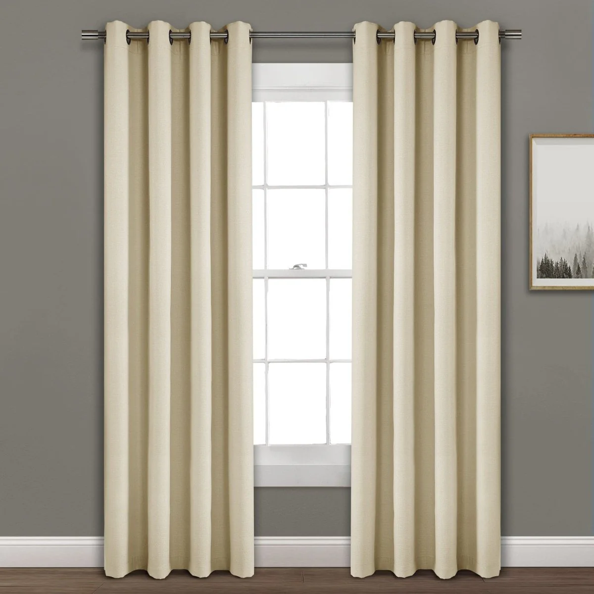 Faux Linen Absolute Blackout Window Curtain Panel - Image 4