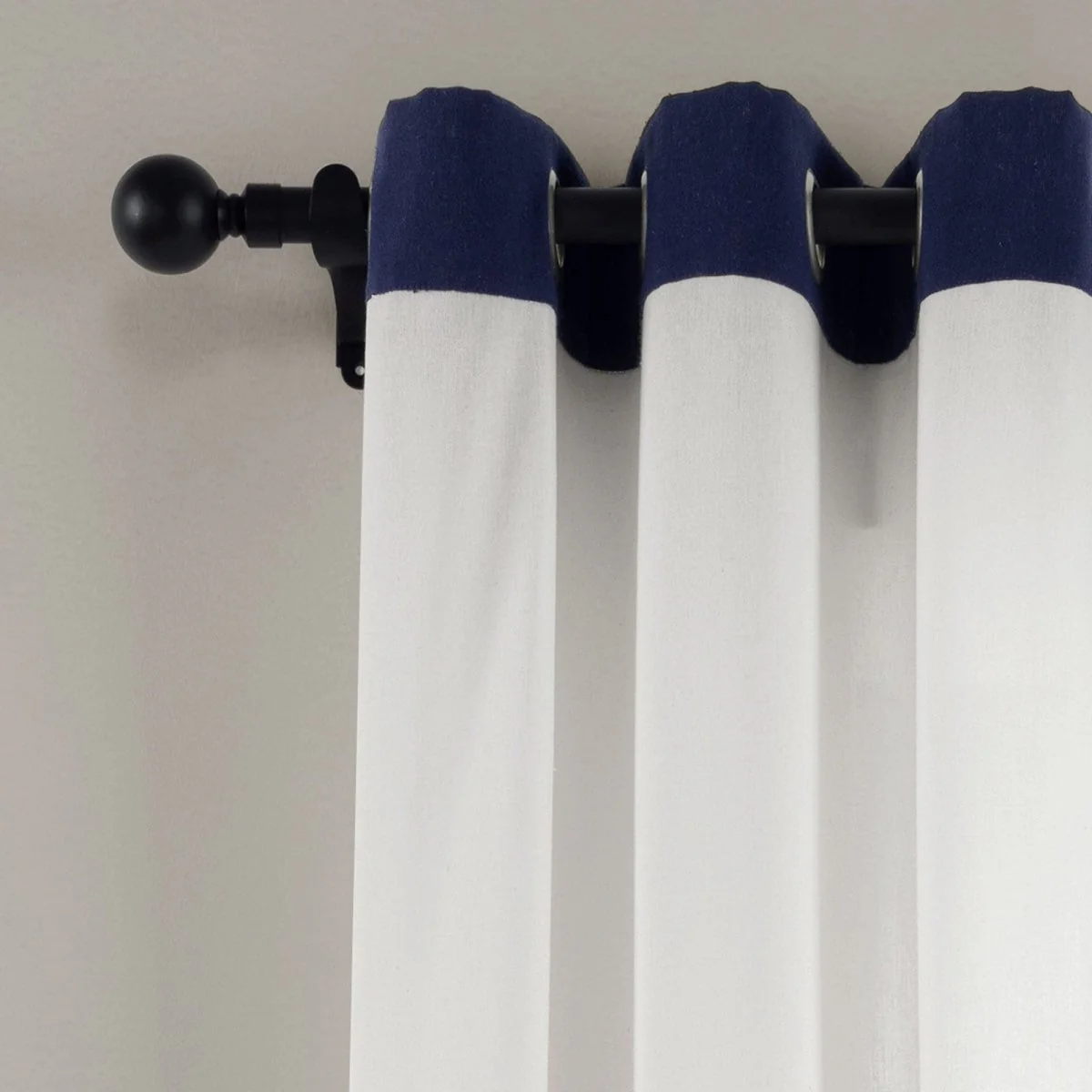 Faux Linen Grommet Color Block Window Curtain Panel - Image 14