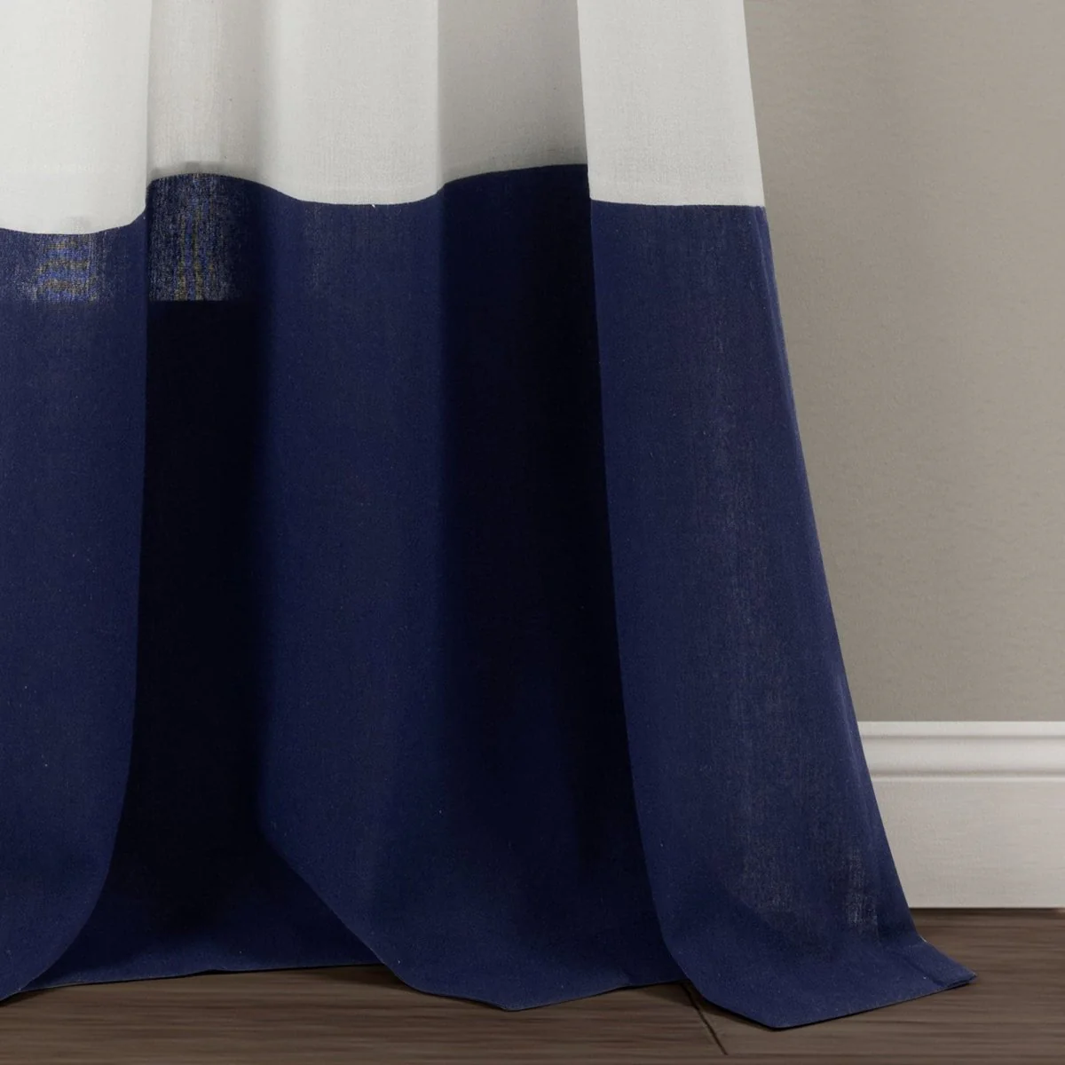 Faux Linen Grommet Color Block Window Curtain Panel - Image 16