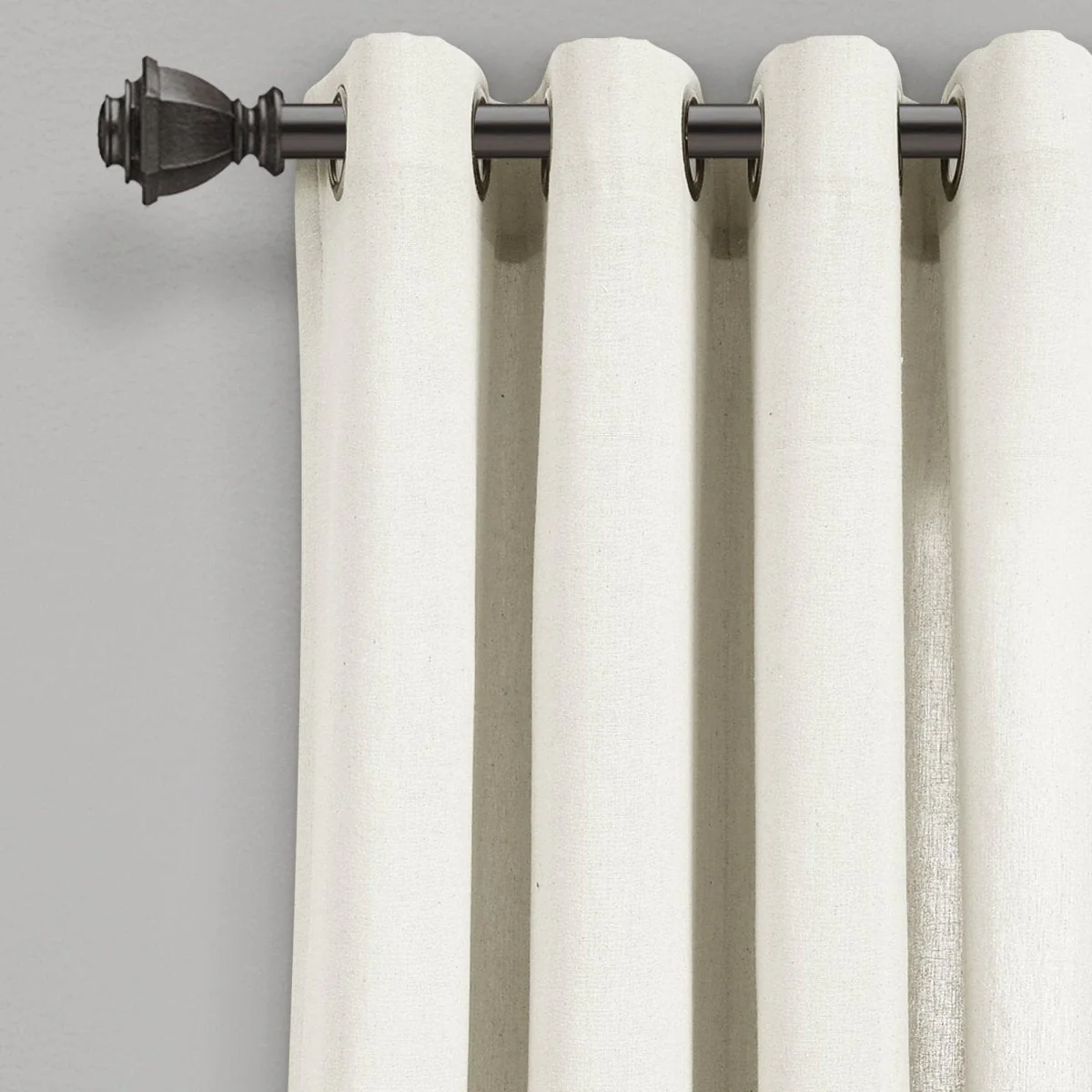 Faux Linen Grommet Window Curtain Panel Set - Image 10