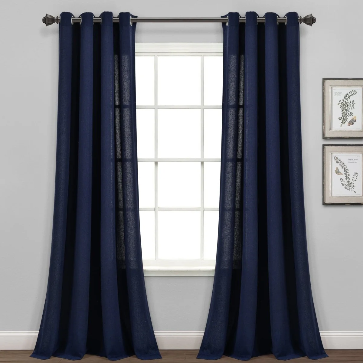Faux Linen Grommet Window Curtain Panel Set - Image 3