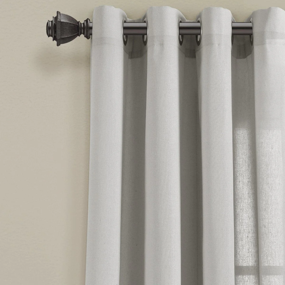 Faux Linen Grommet Window Curtain Panel Set - Image 6