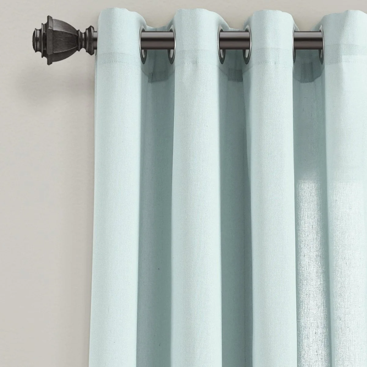 Faux Linen Grommet Window Curtain Panel Set - Image 7