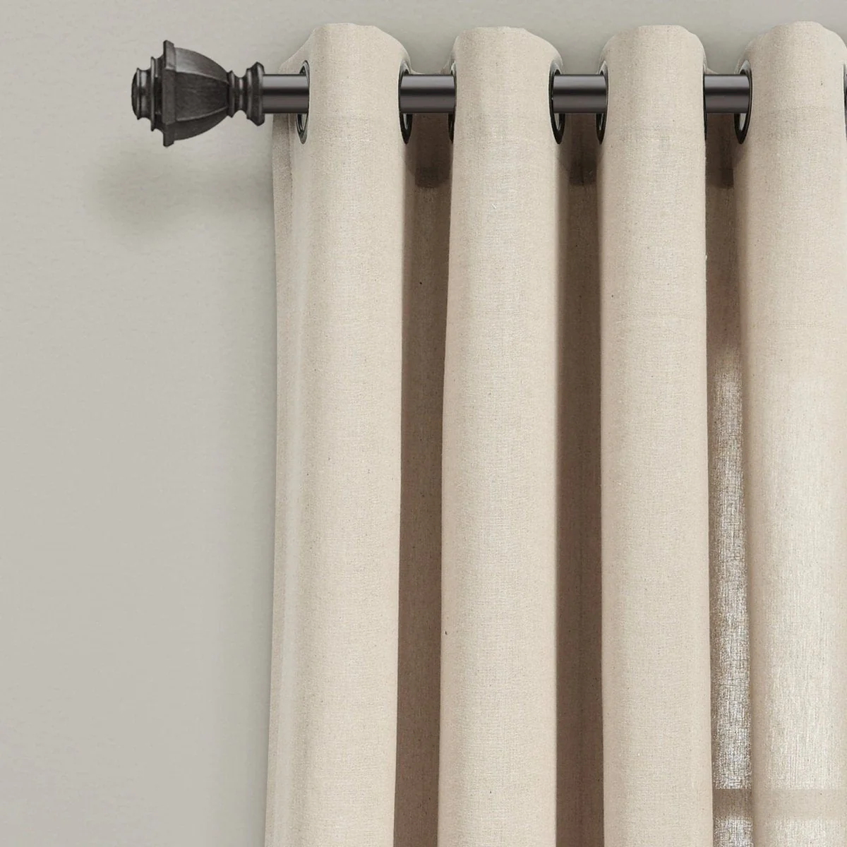 Faux Linen Grommet Window Curtain Panel Set - Image 8