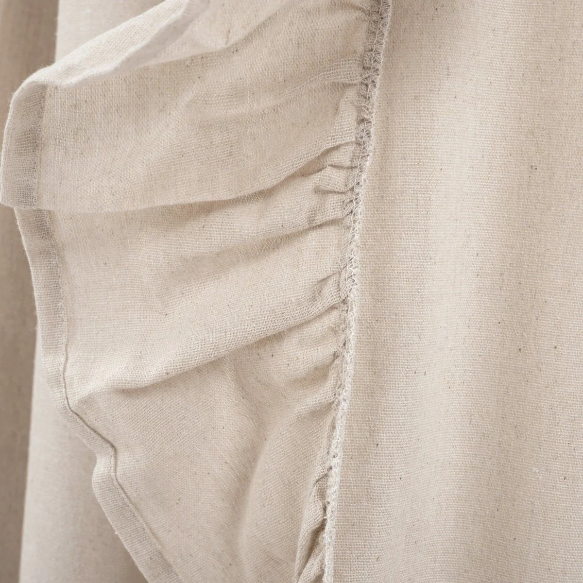Faux Linen Ruffle Window Curtain Panel - Image 10