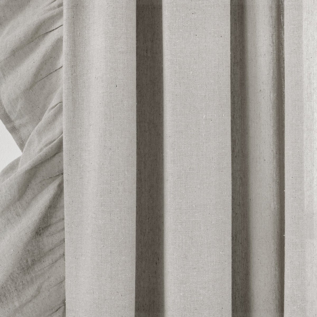 Faux Linen Ruffle Window Curtain Panel - Image 13