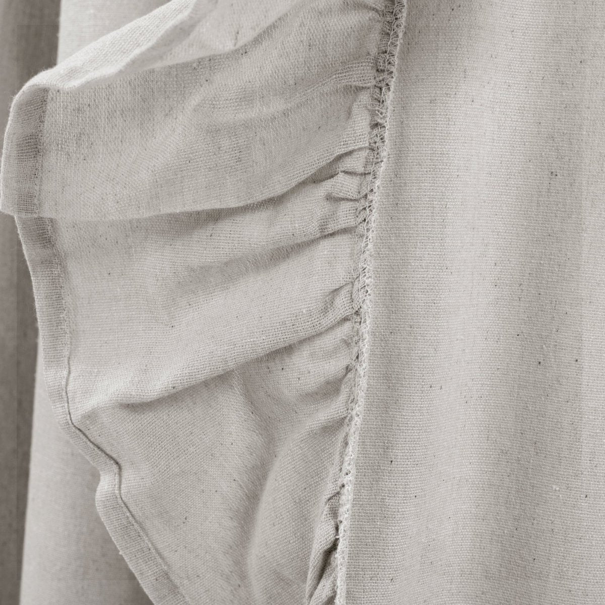 Faux Linen Ruffle Window Curtain Panel - Image 15