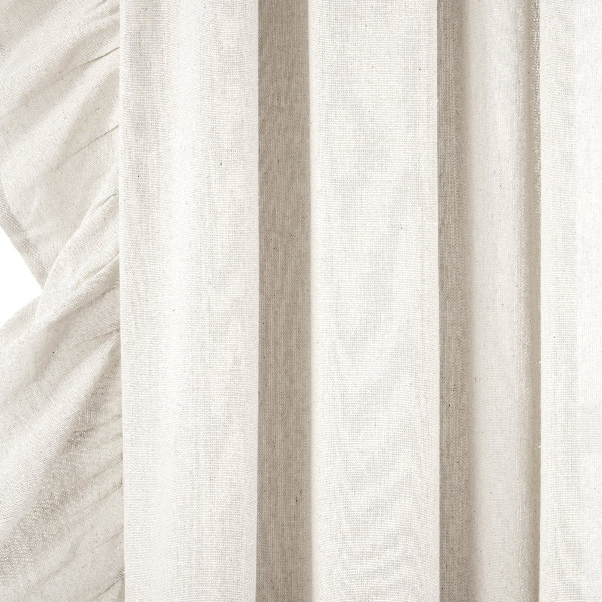 Faux Linen Ruffle Window Curtain Panel - Image 4