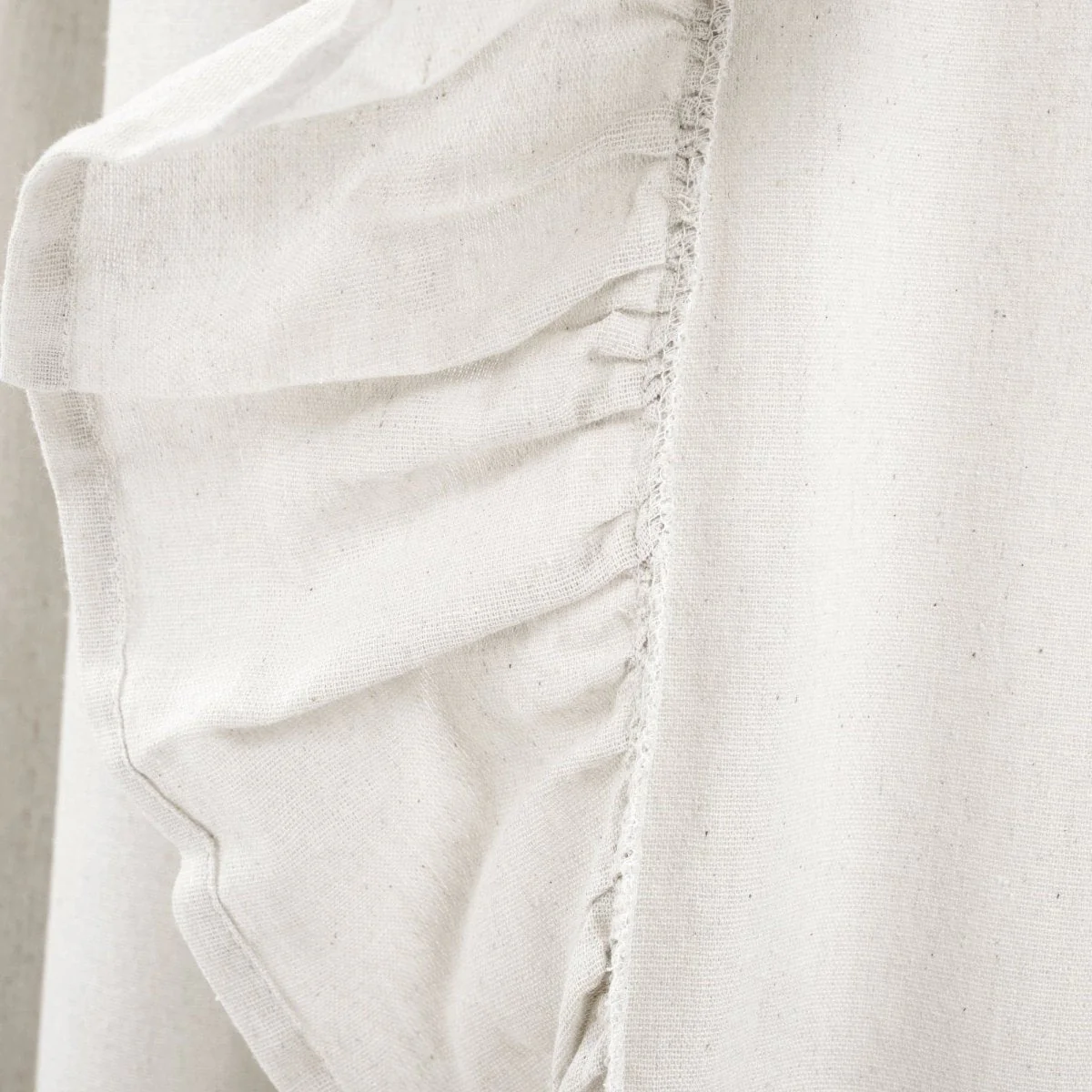 Faux Linen Ruffle Window Curtain Panel - Image 6