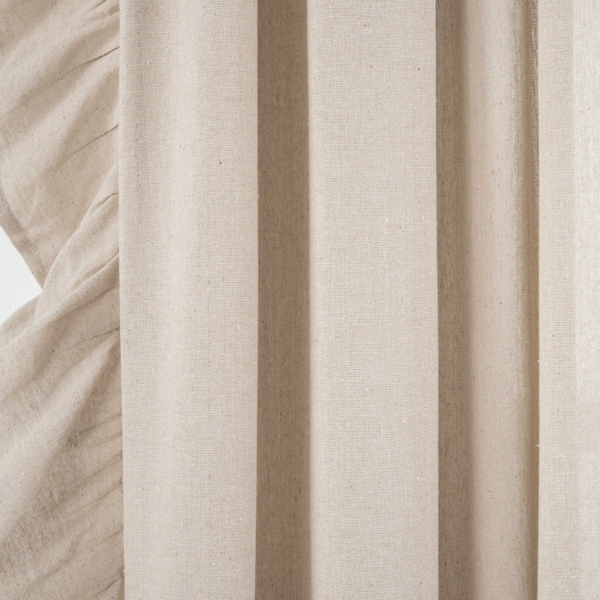 Faux Linen Ruffle Window Curtain Panel - Image 8