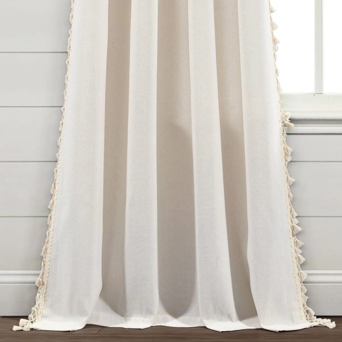 Faux Linen Tassel Window Curtain Panel - Image 10