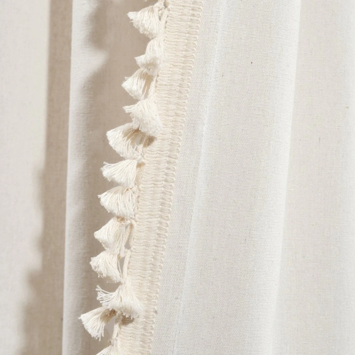 Faux Linen Tassel Window Curtain Panel - Image 7
