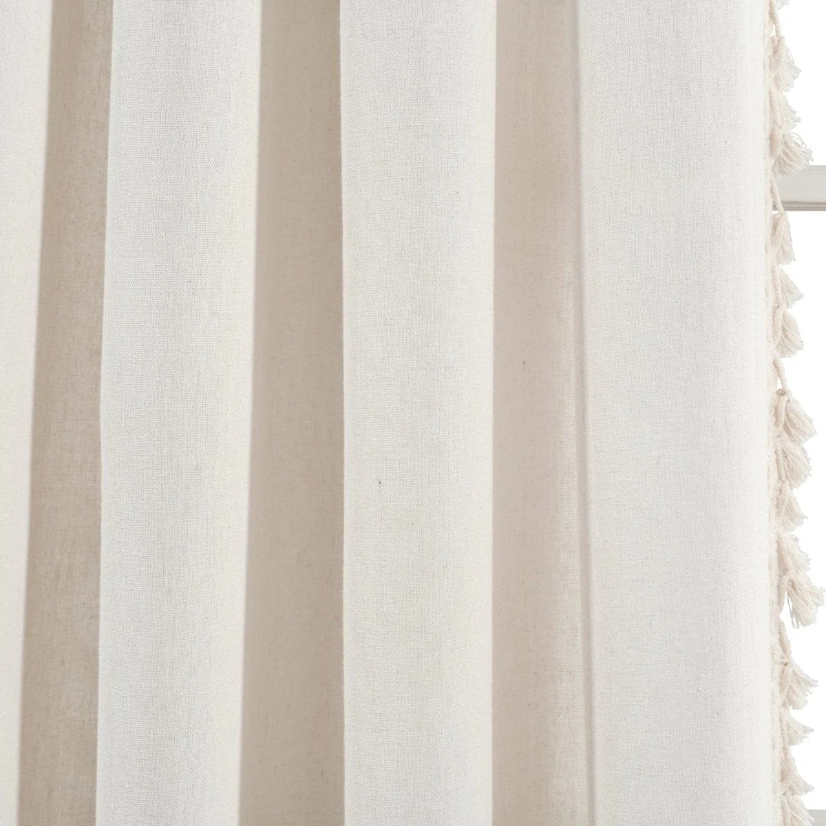 Faux Linen Tassel Window Curtain Panel - Image 9