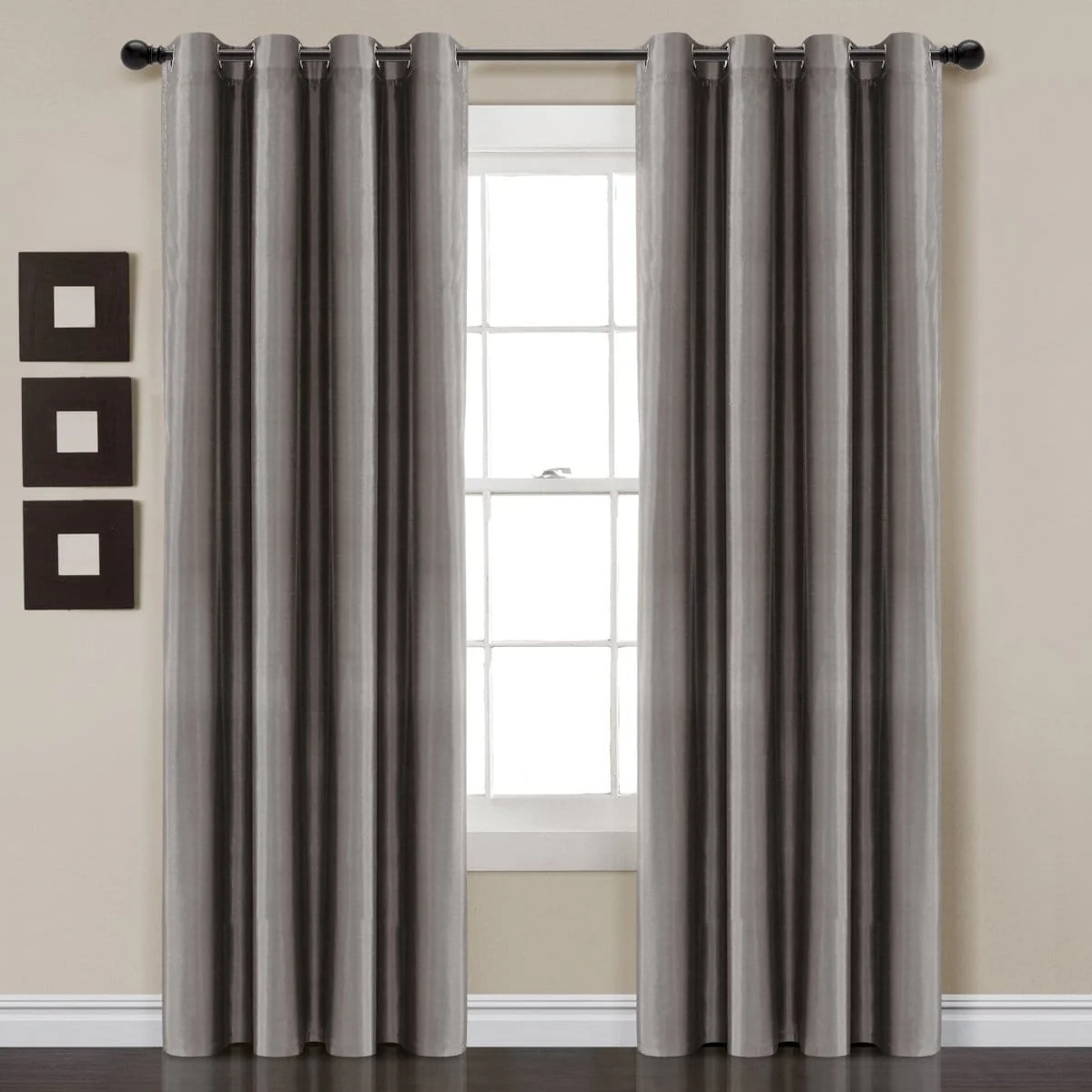 Faux Silk 100% Blackout Window Curtain Panel - Image 2