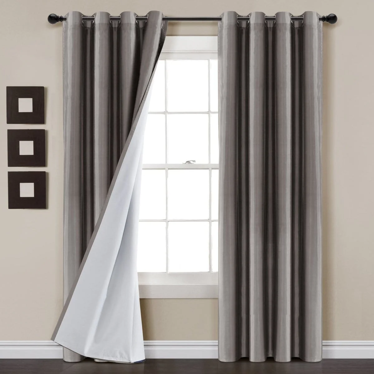 Faux Silk 100% Blackout Window Curtain Panel - Image 8