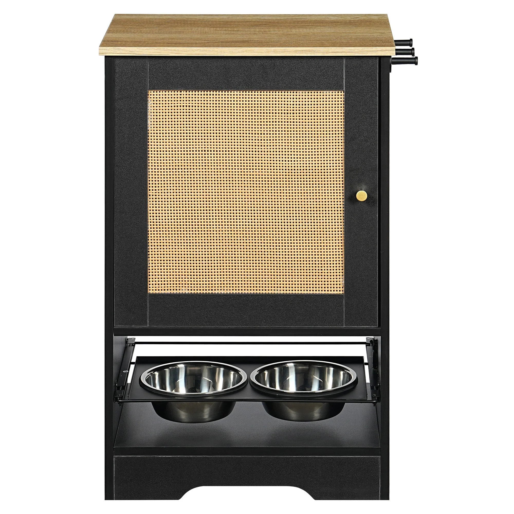 Feeding Station with 1 Storage Cabinet Black - Image 12