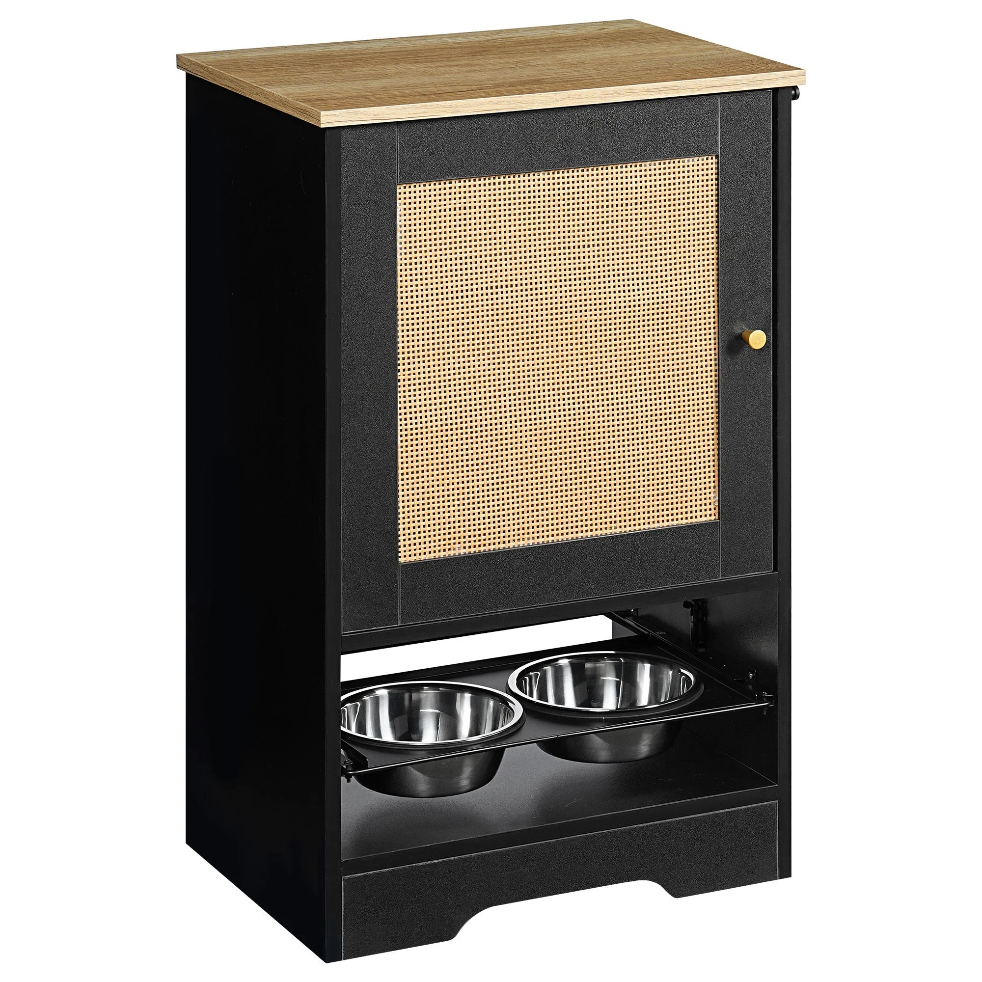 Feeding Station with 1 Storage Cabinet Black - Image 13